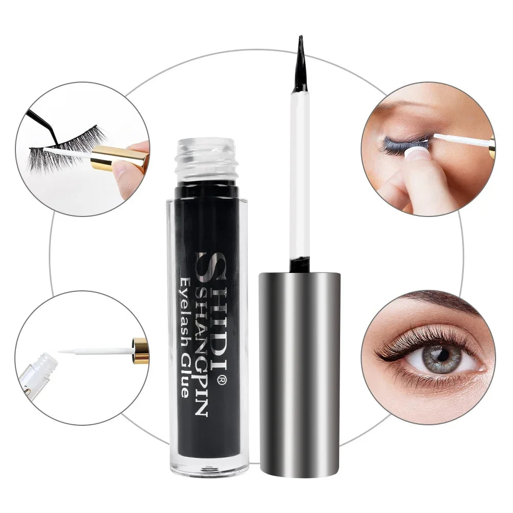 غراء الرموش الاحترافي من LuxuryGlow - لاصق رموش شفاف وأسود مقاوم للماء