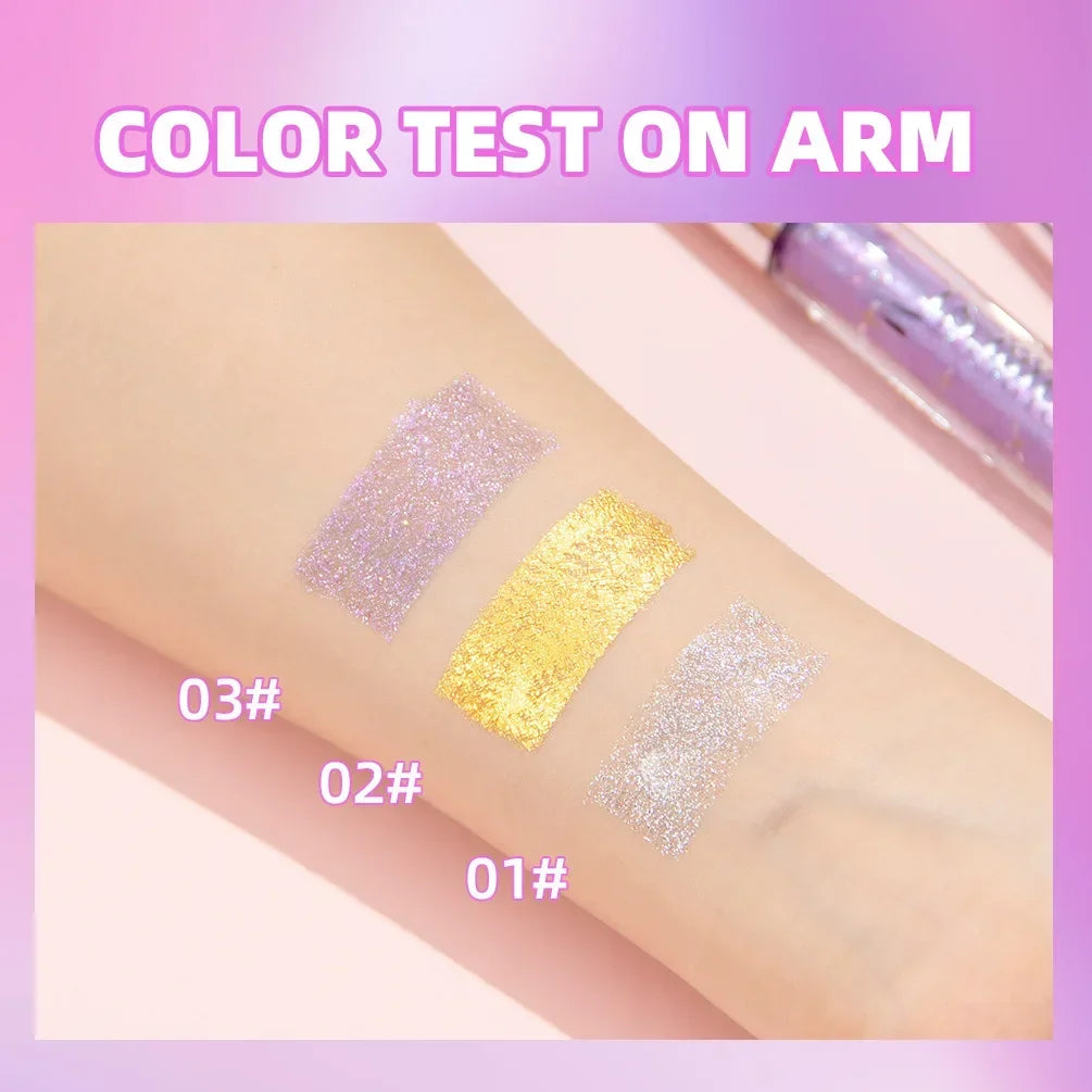 LuxuryGlow Diamond Purple Glitter Mascara – Curling, Volumizing & Sweatproof Shine