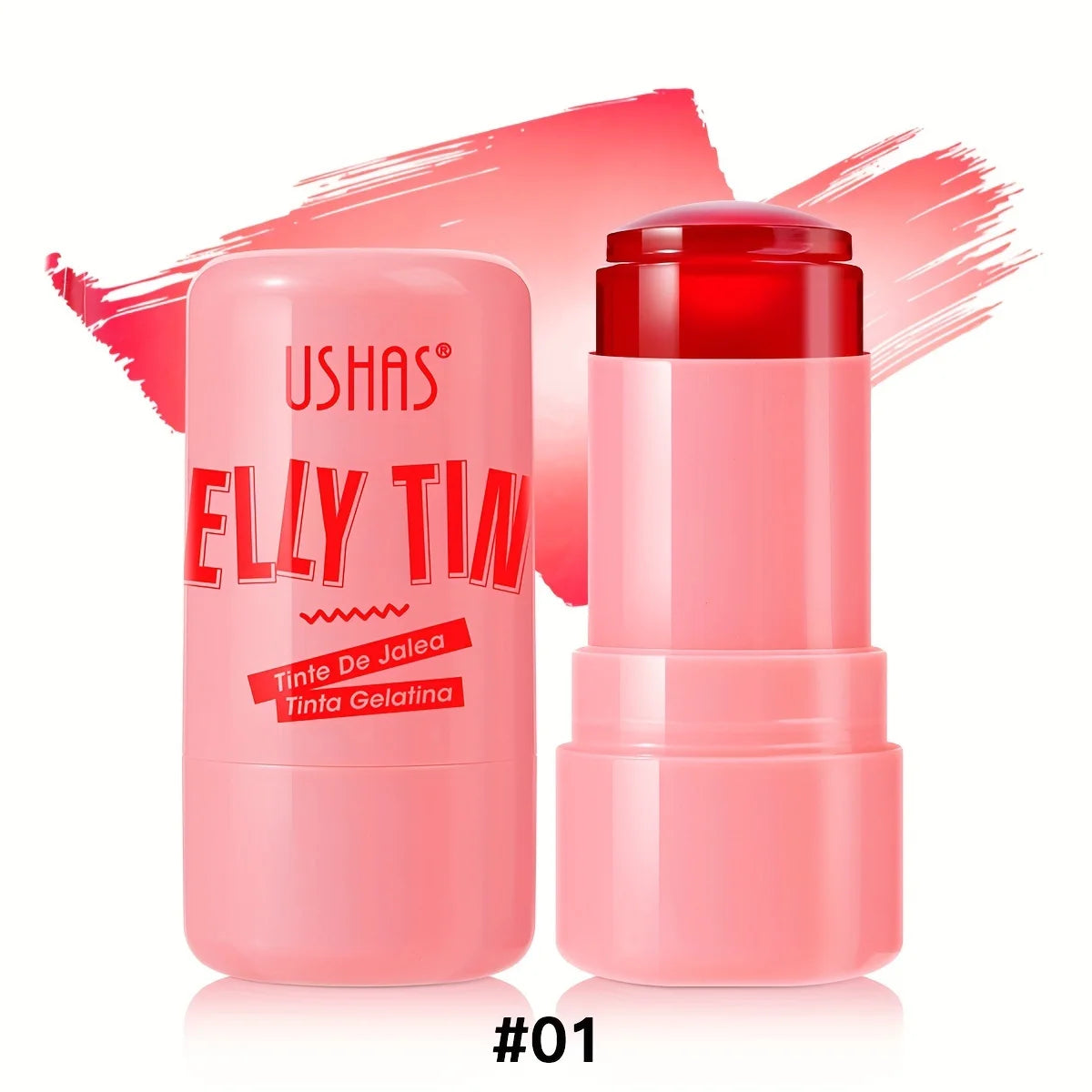 USHAS 4-in-1 Jelly Blush Stick – Lip Balm, Eyeshadow & Lip Gloss (Multi-Use Matte Finish)