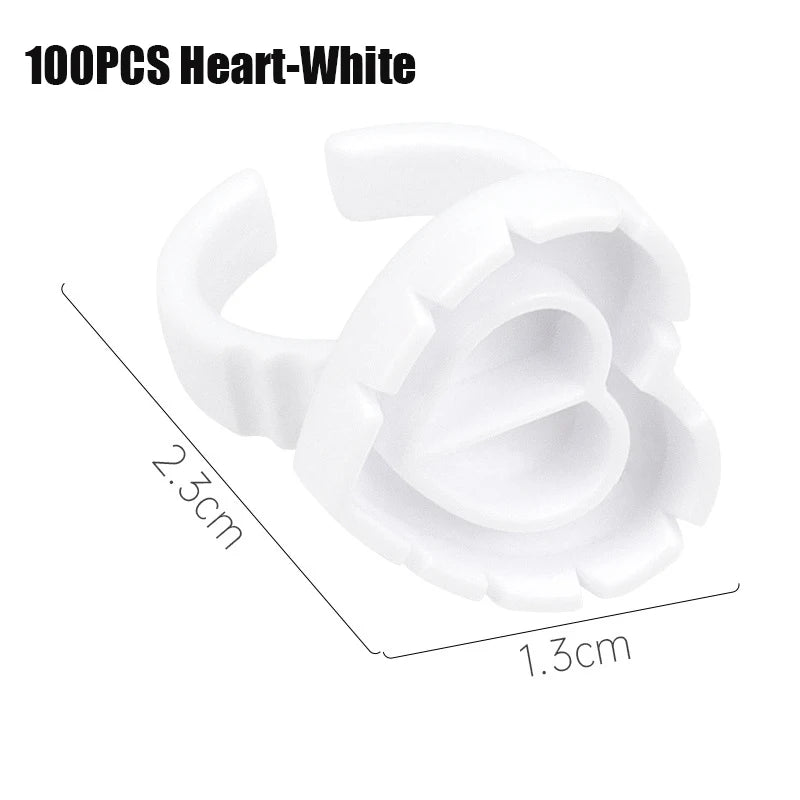 RPXBGUCKARHG 50/100PCS Disposable Eyelash Glue Ring Holders | Lash Extension Tool