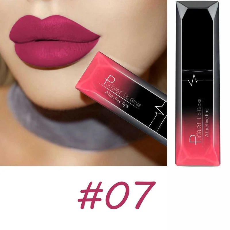 Lápiz labial líquido mate de larga duración LuxuryGlow de 17 colores: crema labial resistente a las manchas