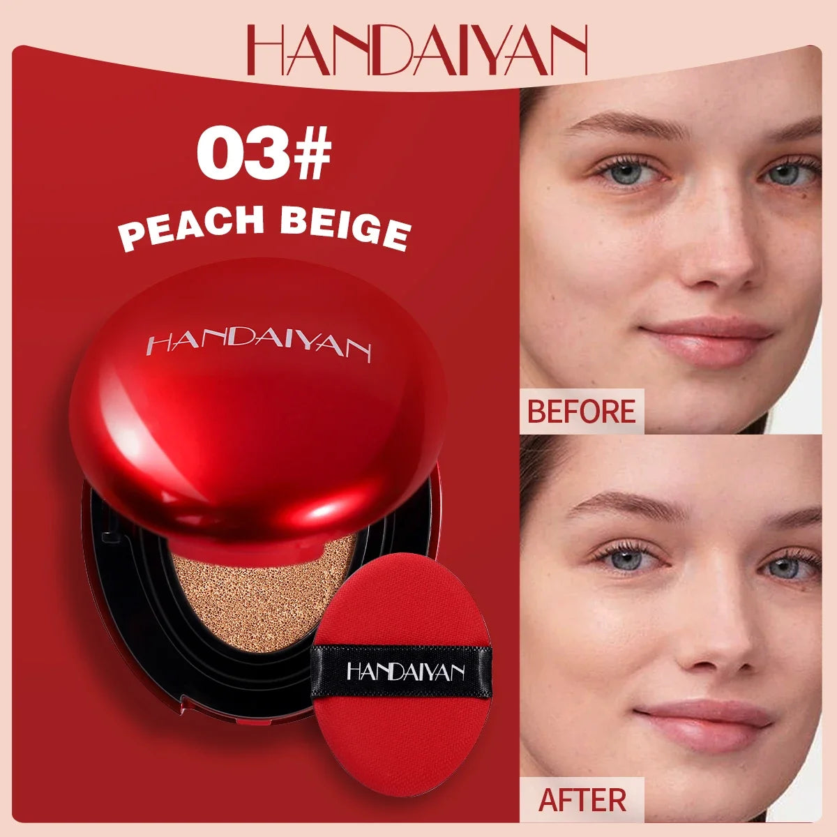HANDAIYAN 5-Color Concealer Cushion – Moisturizing & Long-Lasting Face Makeup