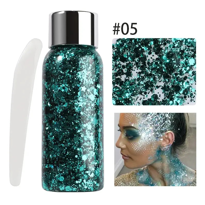 MAXFINE Full Body Glitter Gel – Long-Lasting Eye, Hair & Body Sparkle