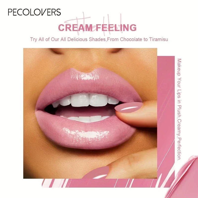 Labial líquido a prueba de agua LuxuryGlow: 21 tonos vibrantes con vitamina E y voluminizador de labios