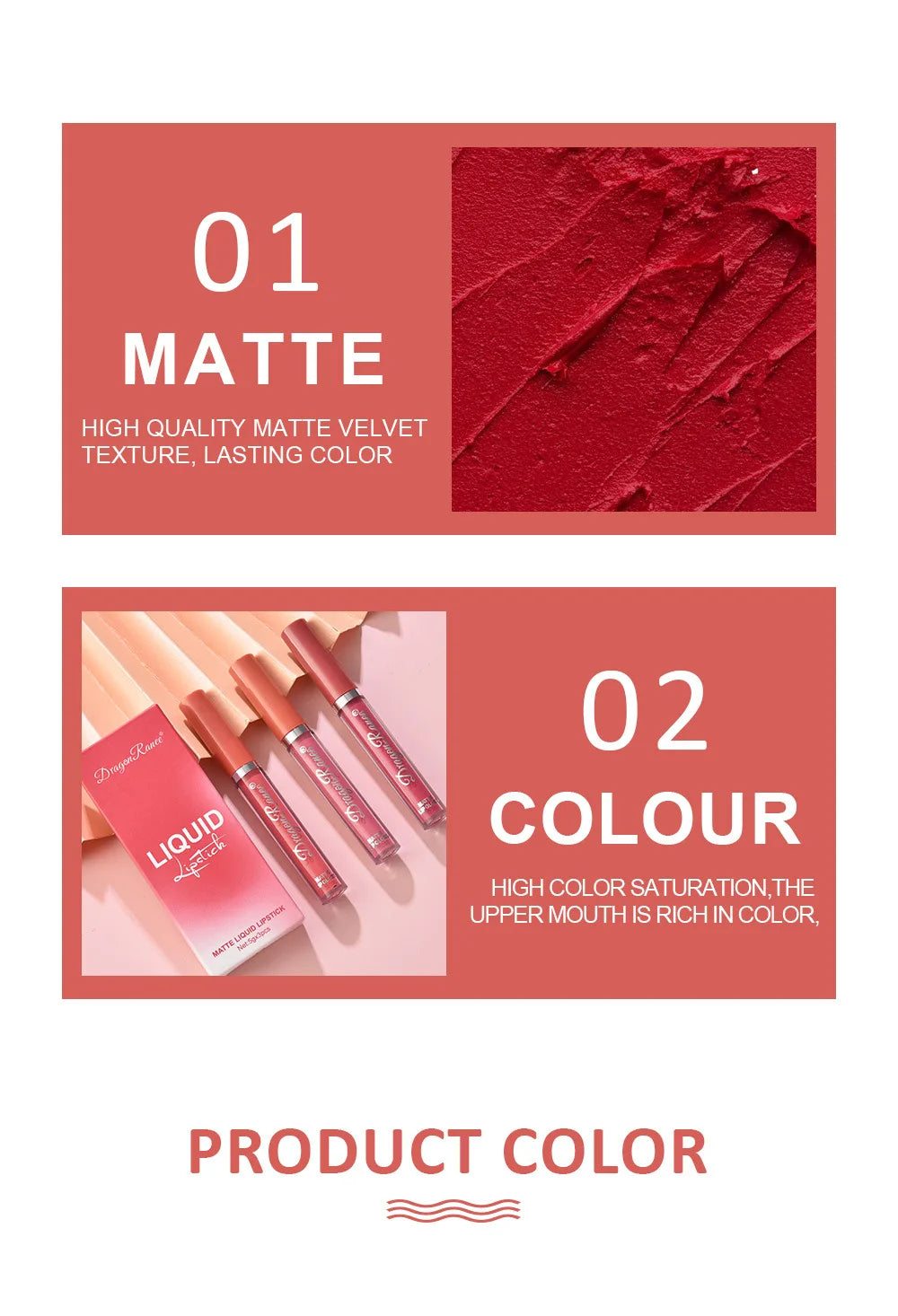 LuxuryGlow - Set de 3 labiales líquidos mate de larga duración - Maquillaje coreano resistente al agua