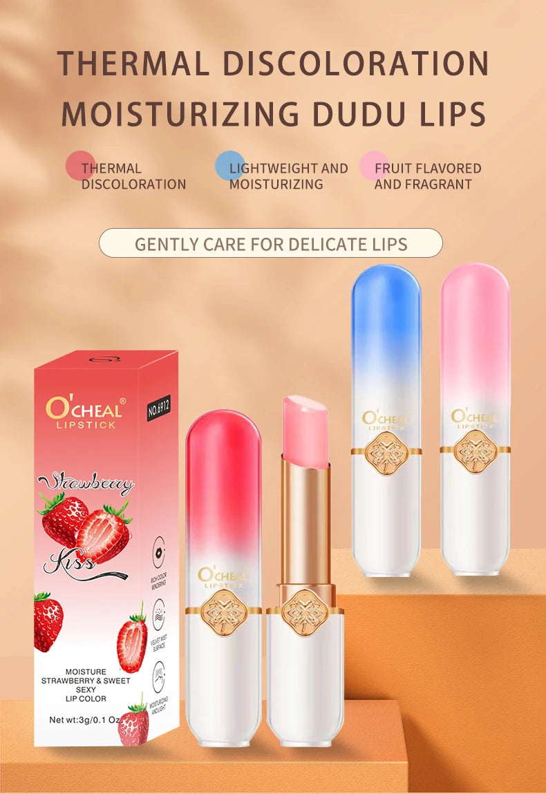 Bálsamo labial de frutas que cambia de color OCHEAL: duradero e hidratante