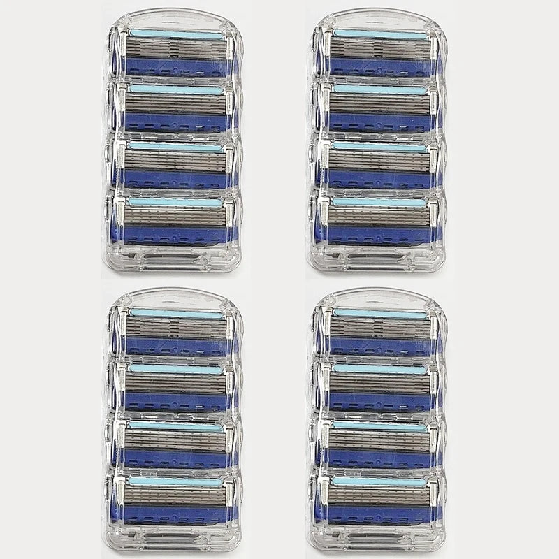 ماكينة حلاقة يدوية من الفولاذ المقاوم للصدأ من LuxuryGlow بخمس طبقات للرجال | أداة حلاقة كلاسيكية آمنة