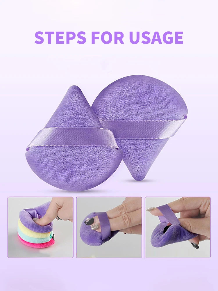 LuxuryGlow - Juego de 12 mini borlas para polvos y herramientas de maquillaje: suaves esponjas de aire sin látex para polvos sueltos y base.