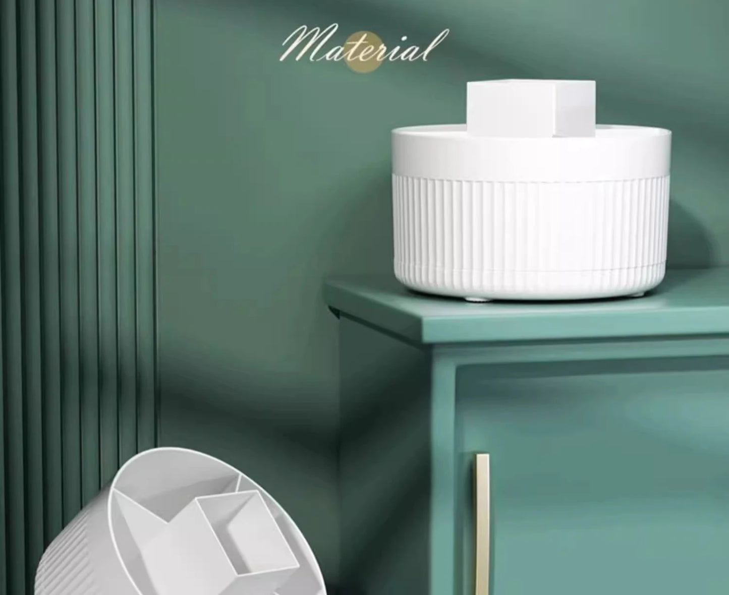 LuxuryGlow 360° Rotating Makeup Organizer Box — Desktop Cosmetic & Jewelry Holder