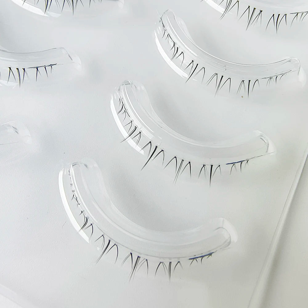 BLINKWAVE 5 Pairs Clear Band Lower False Eyelashes – Natural Manga Bottom Lashes