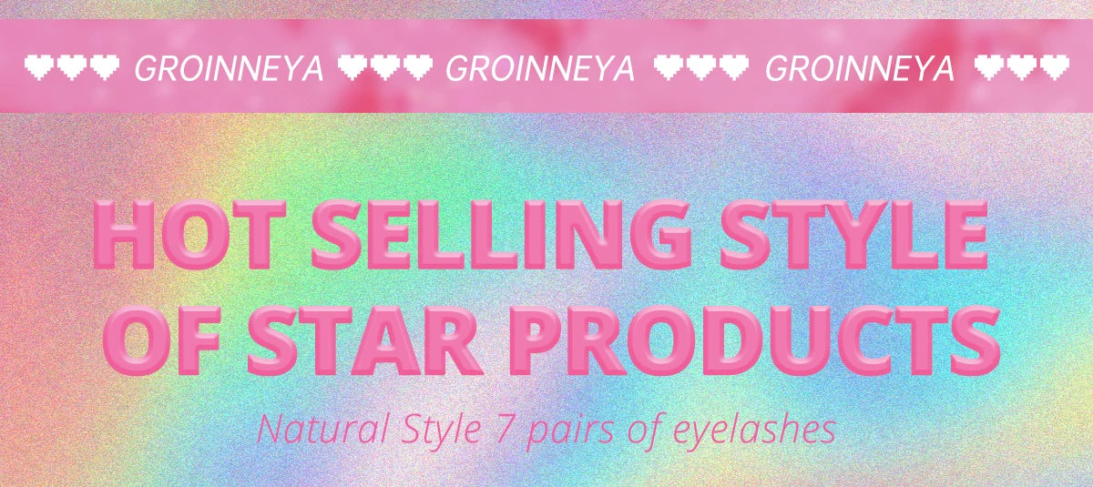 رموش GROINNEYA ثلاثية الأبعاد من المانجا الرقيقة - 5/7 أزواج من الرموش الصناعية الطبيعية الرقيقة