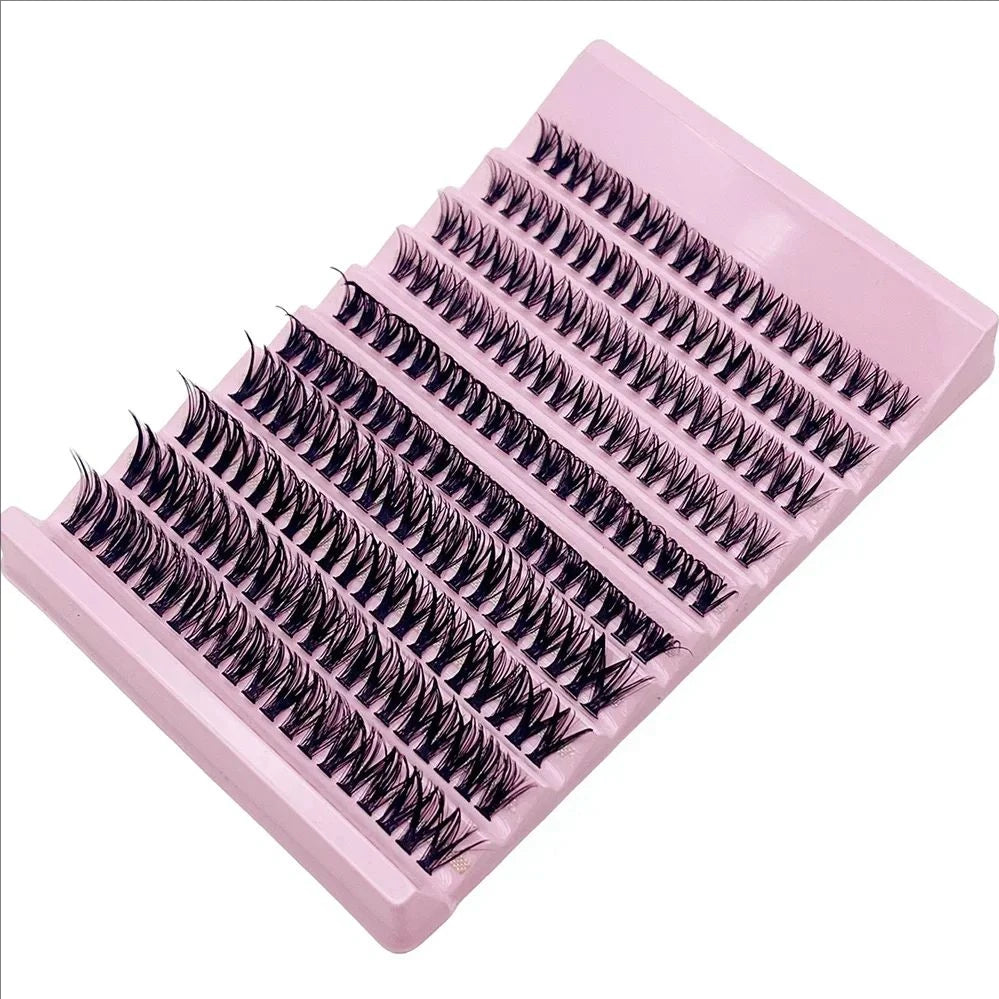 JPNPL 200 pestañas individuales en racimo – Extensiones de pestañas DIY con bandeja mixta