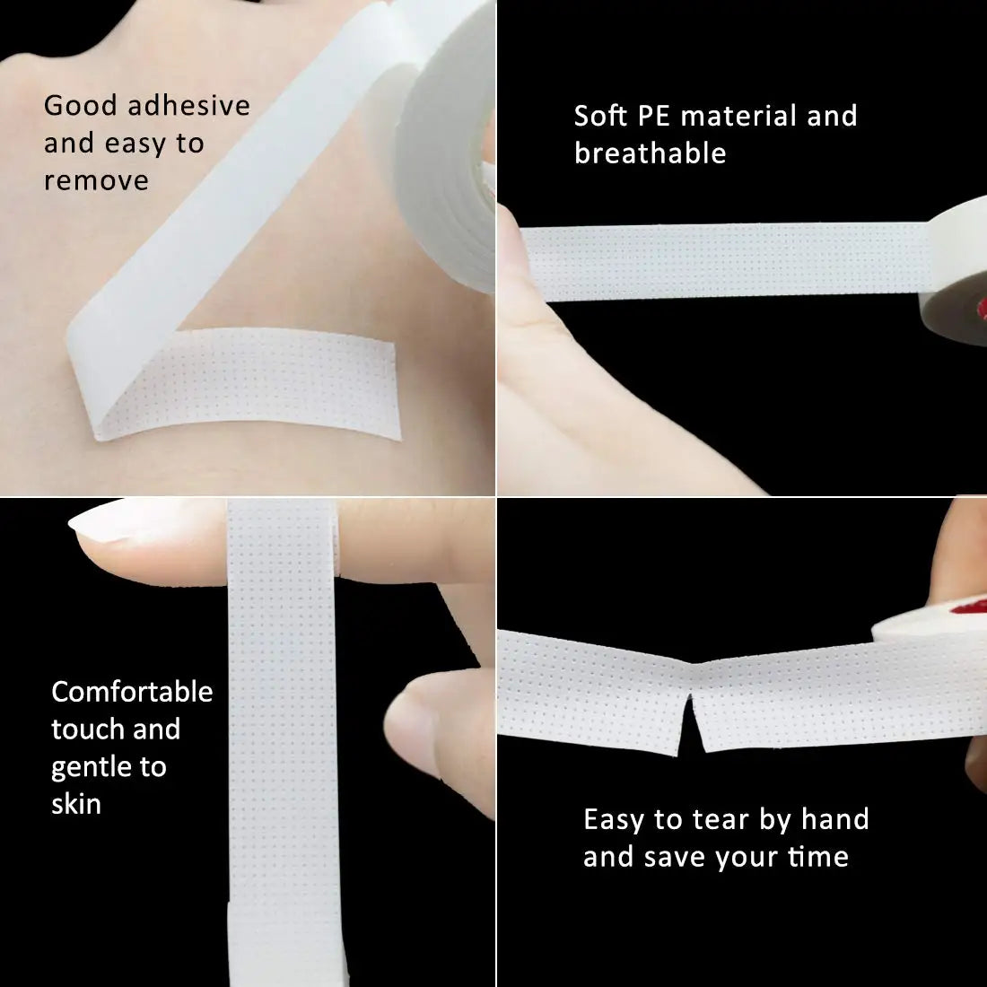 FOEONCO 2/3 Rolls Japanese Eyelash Extension Tape – Lint-Free, Breathable & Gentle