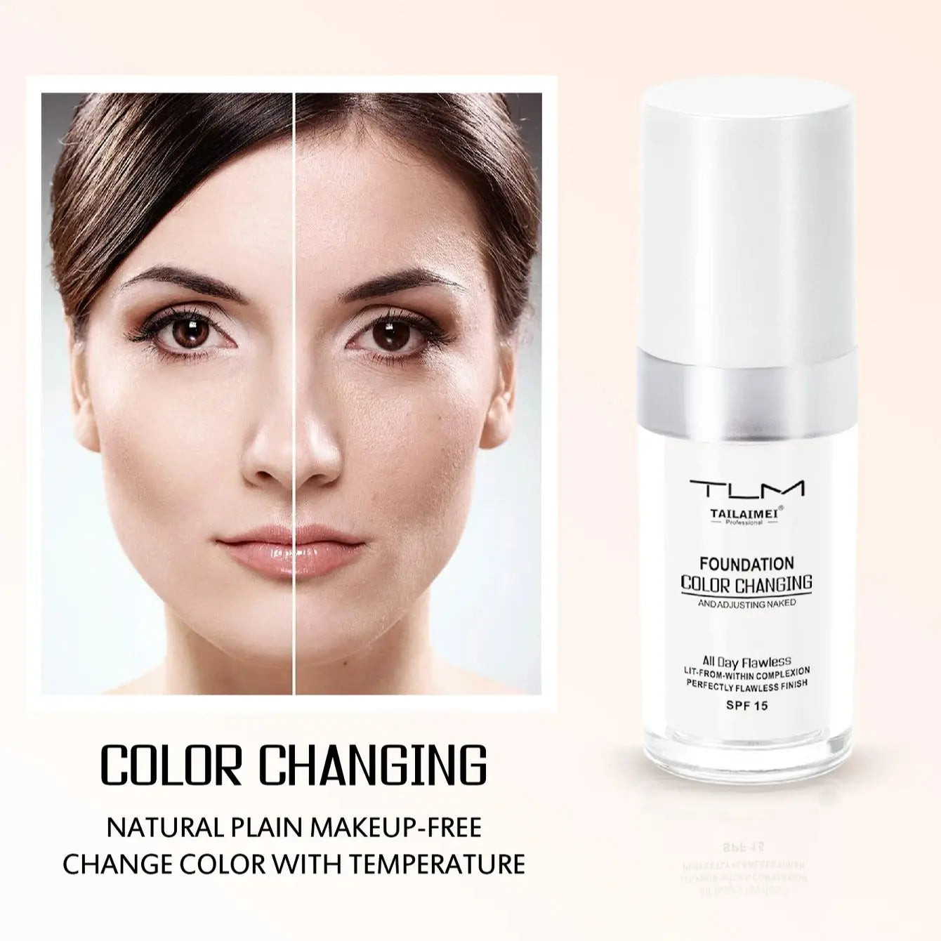 Base de maquillaje líquida hidratante ligera LuxuryGlow: hidratante, resistente al agua y transpirable.