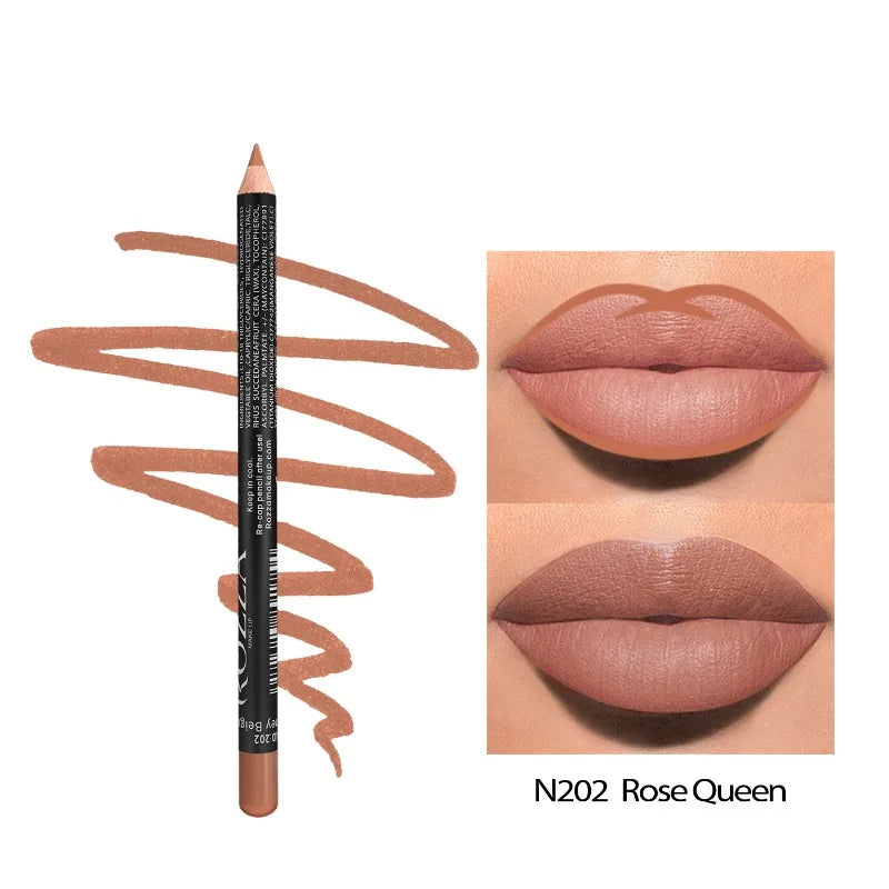 Delineador de labios mate LuxuryGlow de 14 colores: lápices de alta pigmentación, resistentes al agua y de larga duración.