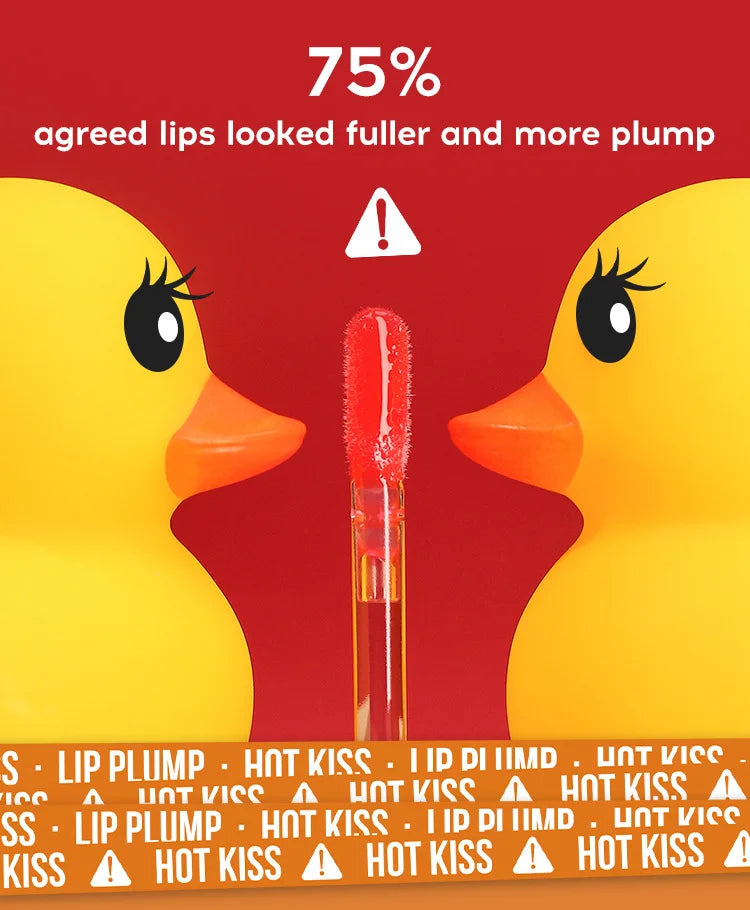 MLSMILE Aceite hidratante para labios con efecto voluminizador de pato: brillo hidratante de larga duración