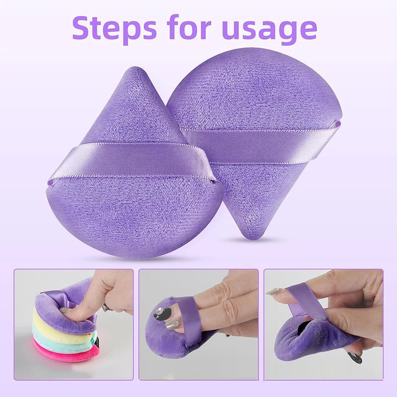 LuxuryGlow - Juego de 12 mini borlas para polvos y herramientas de maquillaje: suaves esponjas de aire sin látex para polvos sueltos y base.
