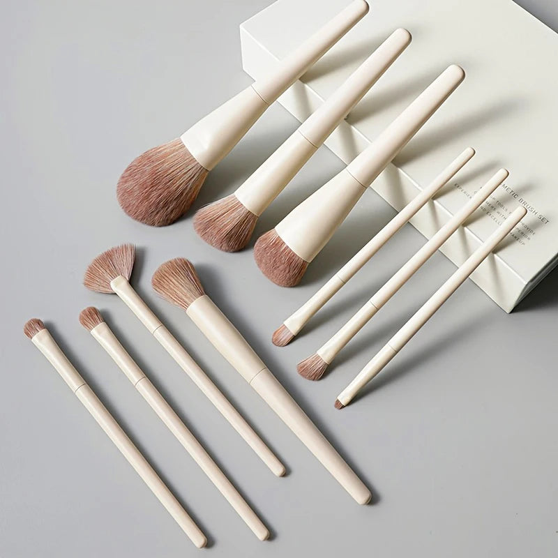 LuxuryGlow - Juego de 13 brochas de maquillaje con estuche: para base, sombras de ojos y rubor