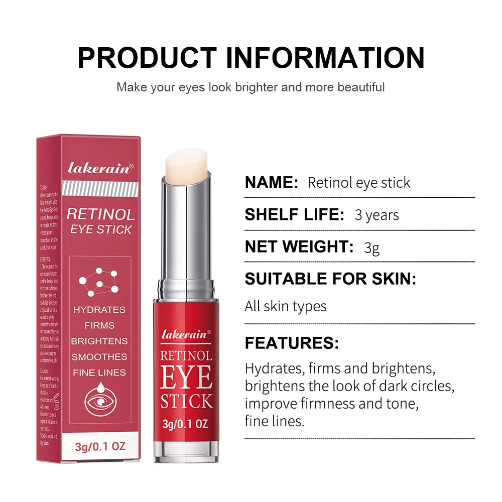 Crema de ojos con retinol en barra ibcccndc: suero iluminador y antiedad para ojeras (3 g)