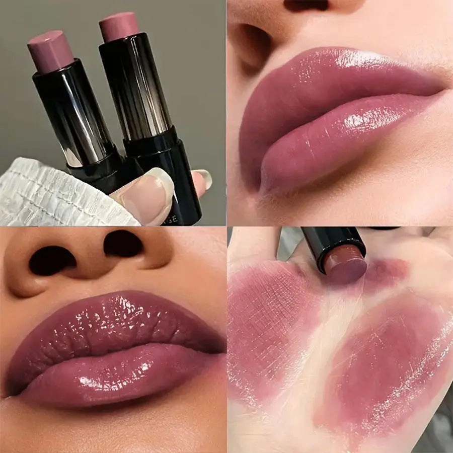 Lápiz labial resistente al agua LuxuryGlow Red Brown: hidratante, duradero y con brillo de espejo.