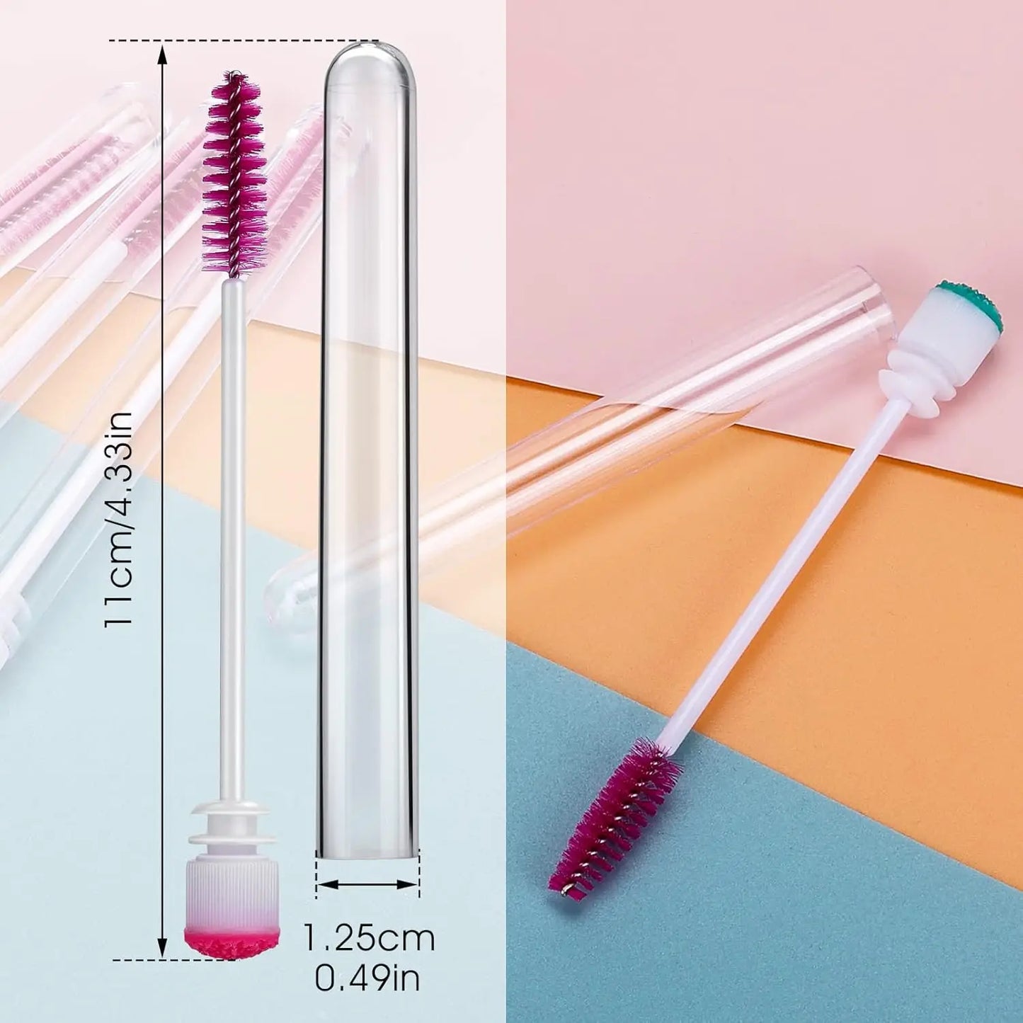 ZXZZS 50 Reusable Mascara Wands with Tubes – Lash & Brow Spoolie Set