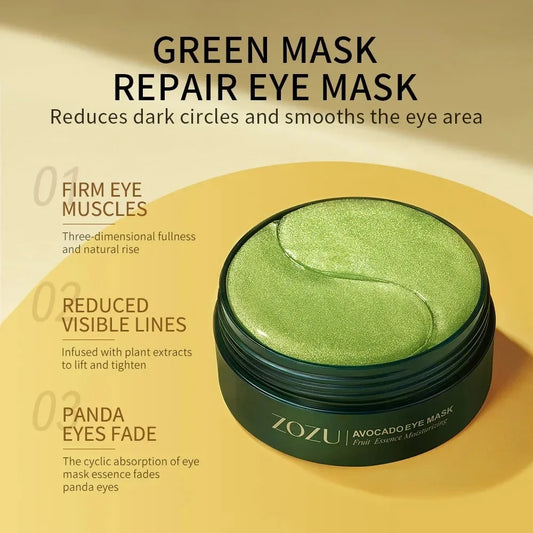 SAKSRAAR Avocado & Gold Eye Mask – Anti-Wrinkle, Dark Circle & Puffiness Treatment (60/120 PCS)