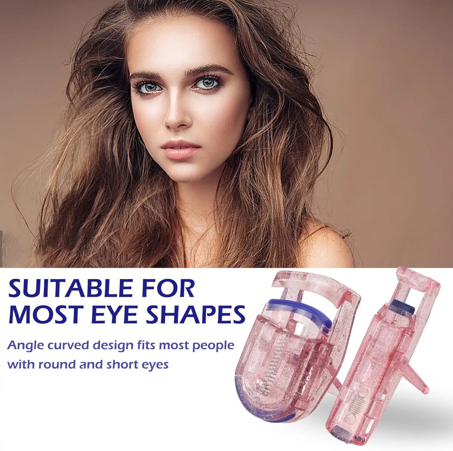 LuxuryGlow 2pcs Eyelash Curler Set – No-Pinch Lash Curling Clips for Effortless Curl & Lift | Gentle, Non-Electric Eyelash Tool for Natural Look