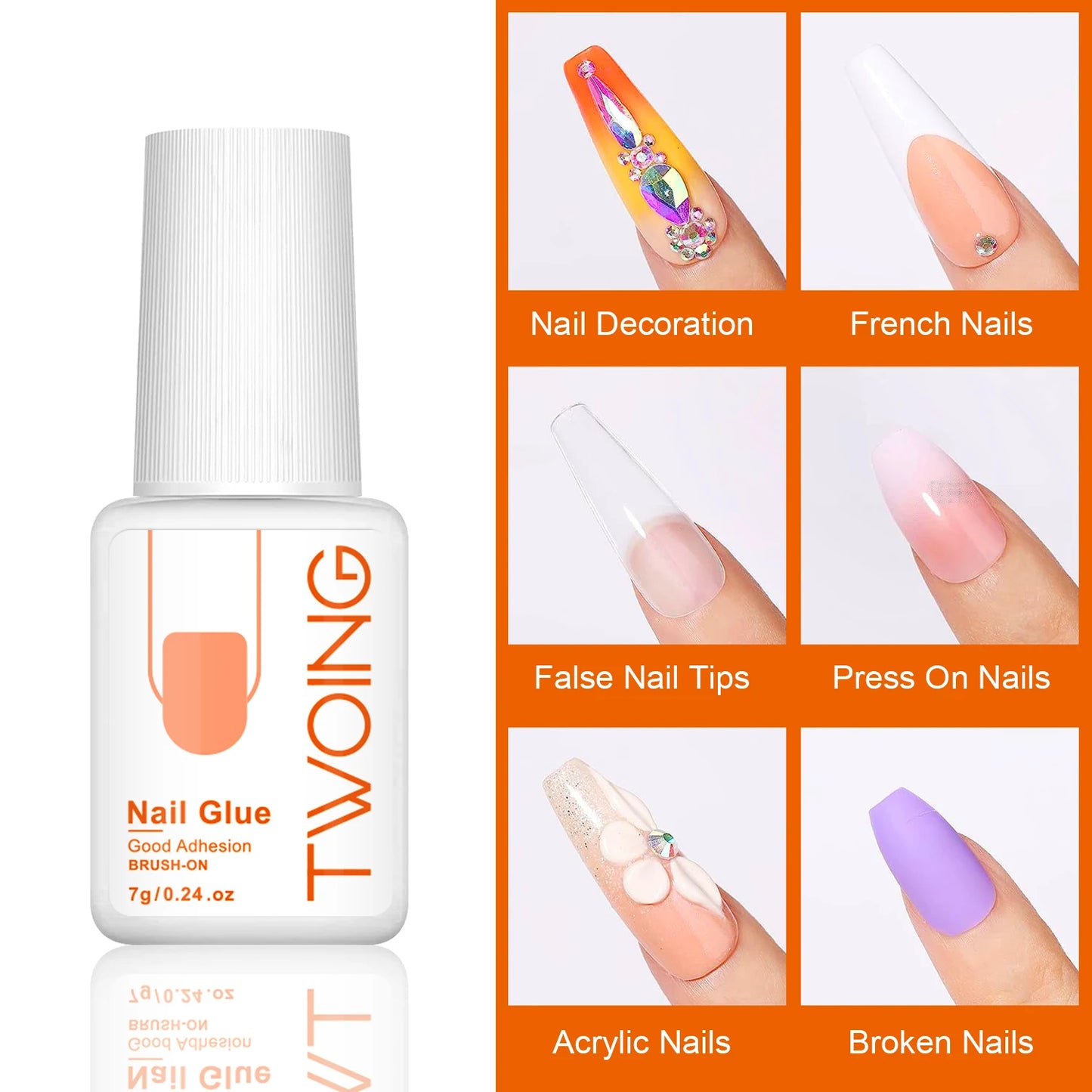 TWOING 7g Super Strong Nail Glue – Long-Lasting Adhesive for Press-On & Acrylic Nails