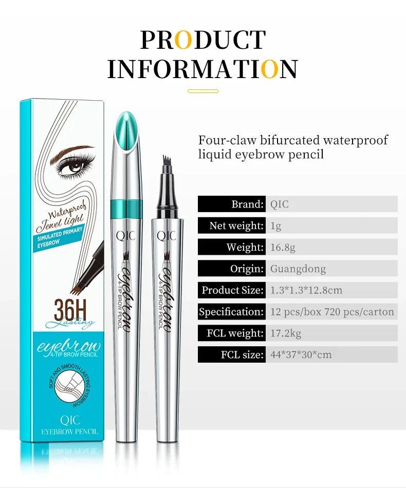 SAKSRAAR 5-Color Waterproof 4-Jaw Eyebrow Tattoo Pencil – Ultra-Fine, Long-Lasting Brow Pen