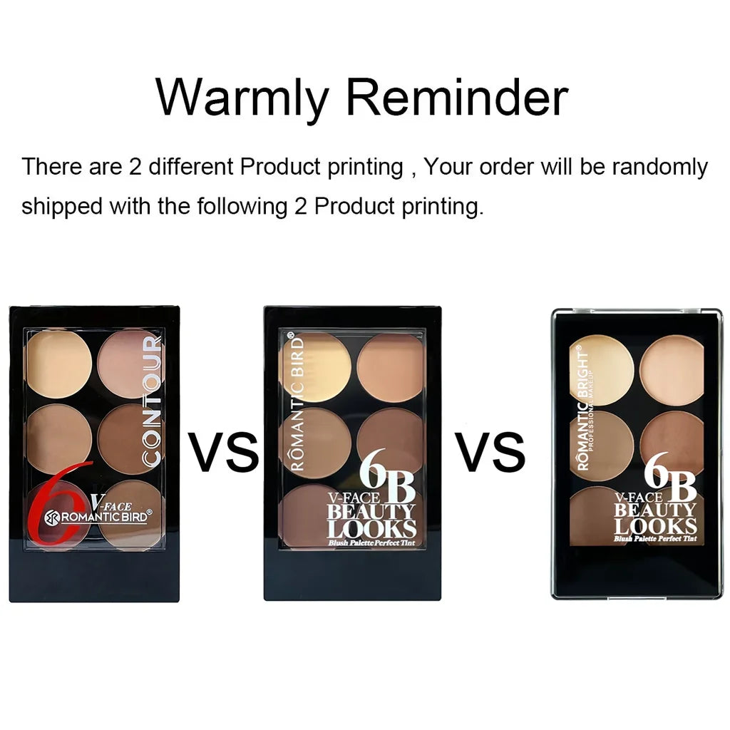 LuxuryGlow 6-Color Contour & Highlight Palette with Brush – Long-Lasting Face Sculpting Kit