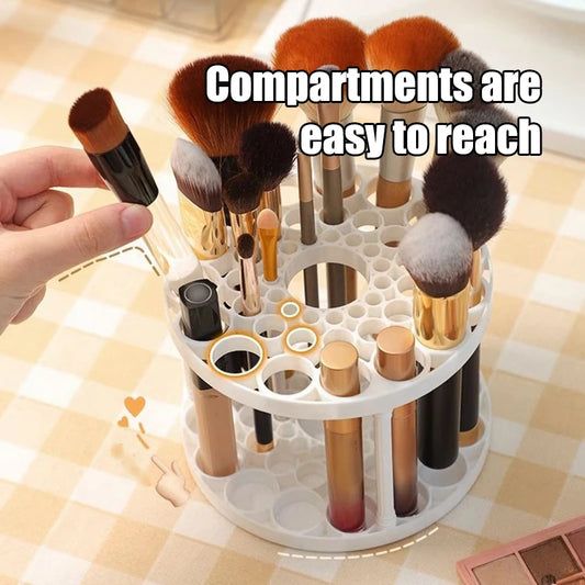 LuxuryGlow 45-Hole Makeup Brush Storage Rack – Detachable, Washable & Space-Saving Organizer for Brushes and Pens