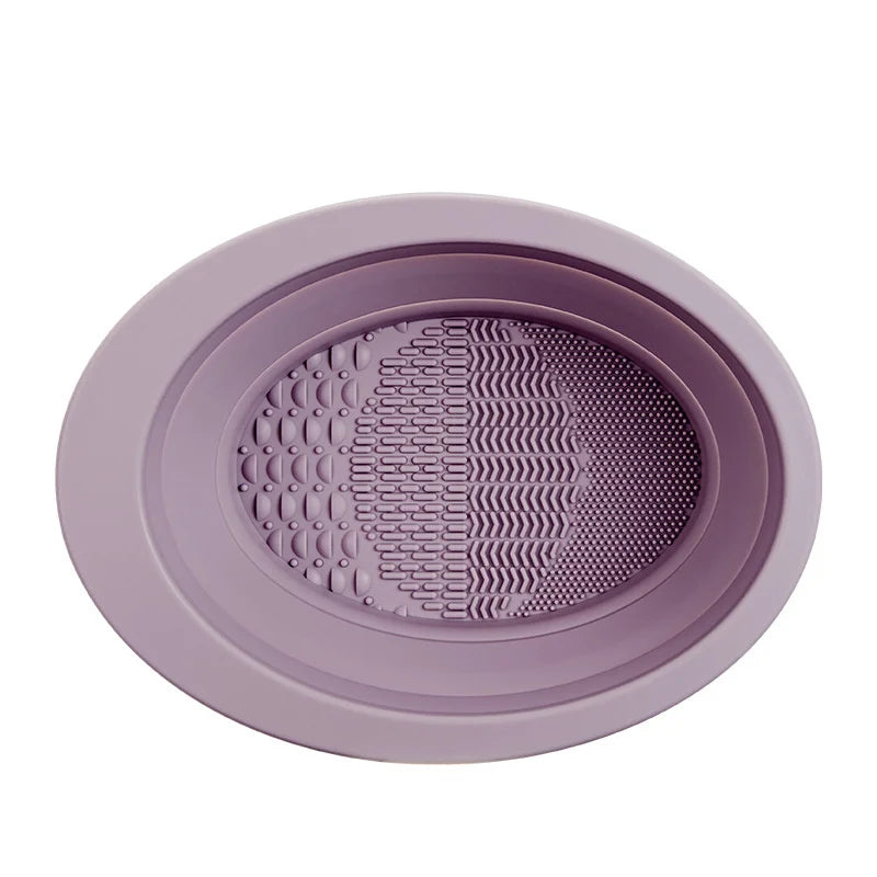 SALON FASHION Makeup Brush Cleaner Set – Silicone Cleaning Bowl & Brush Holder