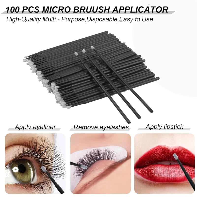 Pinceles desechables para rímel y labios HMQ Beauty (100/50 unidades) – Aplicadores de maquillaje higiénicos