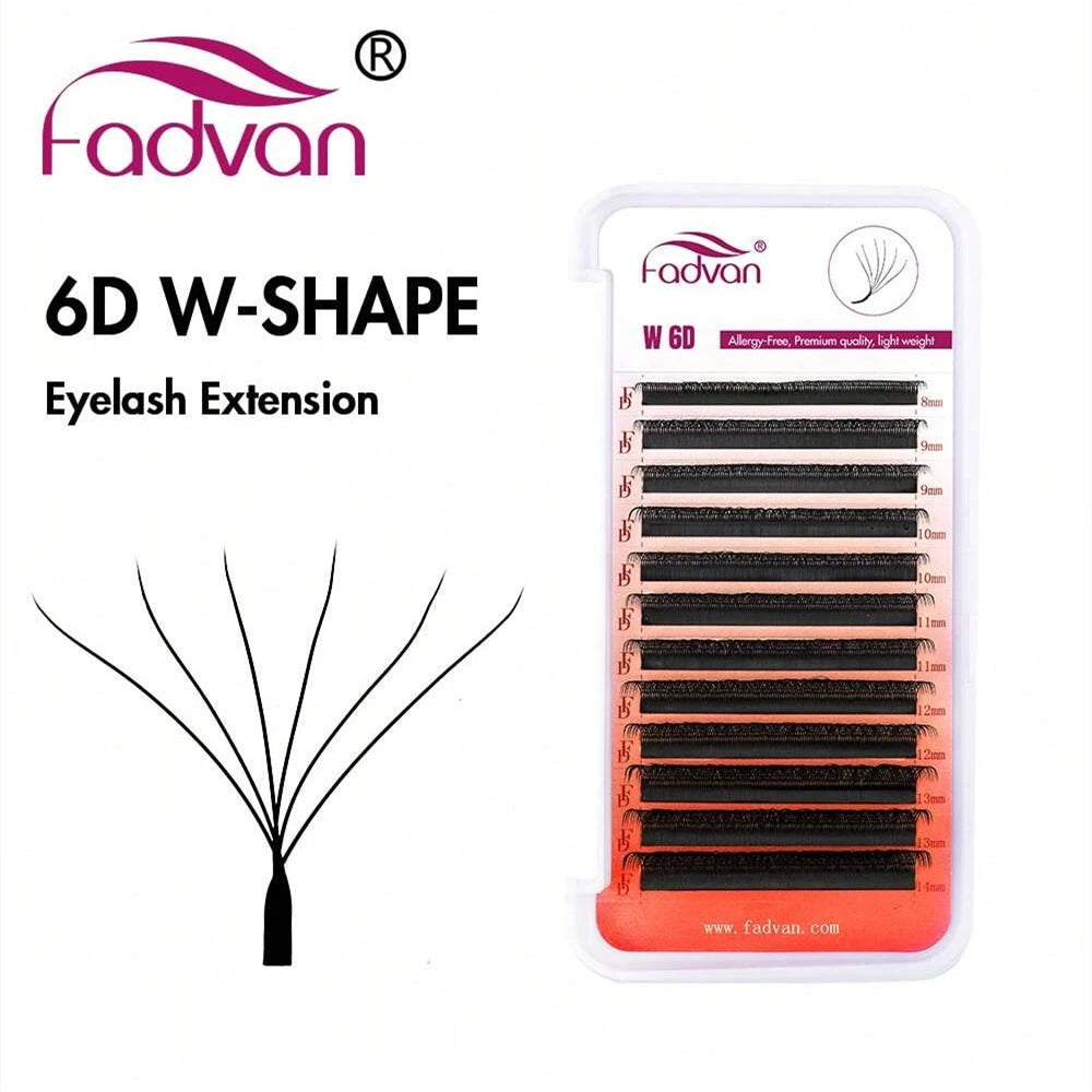 FADVAN W-Shape Volume Lash Extensions – 3D to 8D Premade Fans, Faux Mink