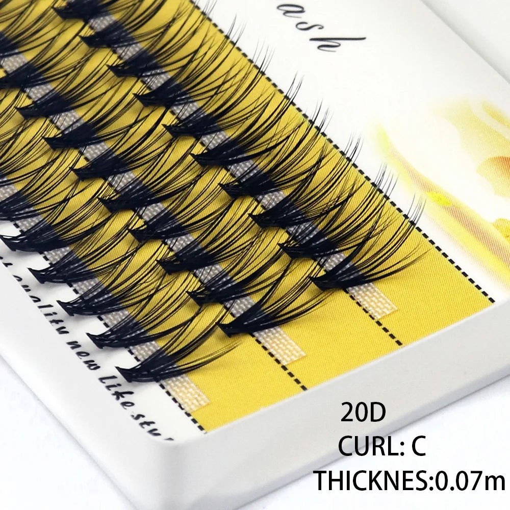 رموش MIOFIA 20D/30D/40D العنقودية - 60 حزمة رموش طبيعية لتمديد الرموش وزيادة حجمها