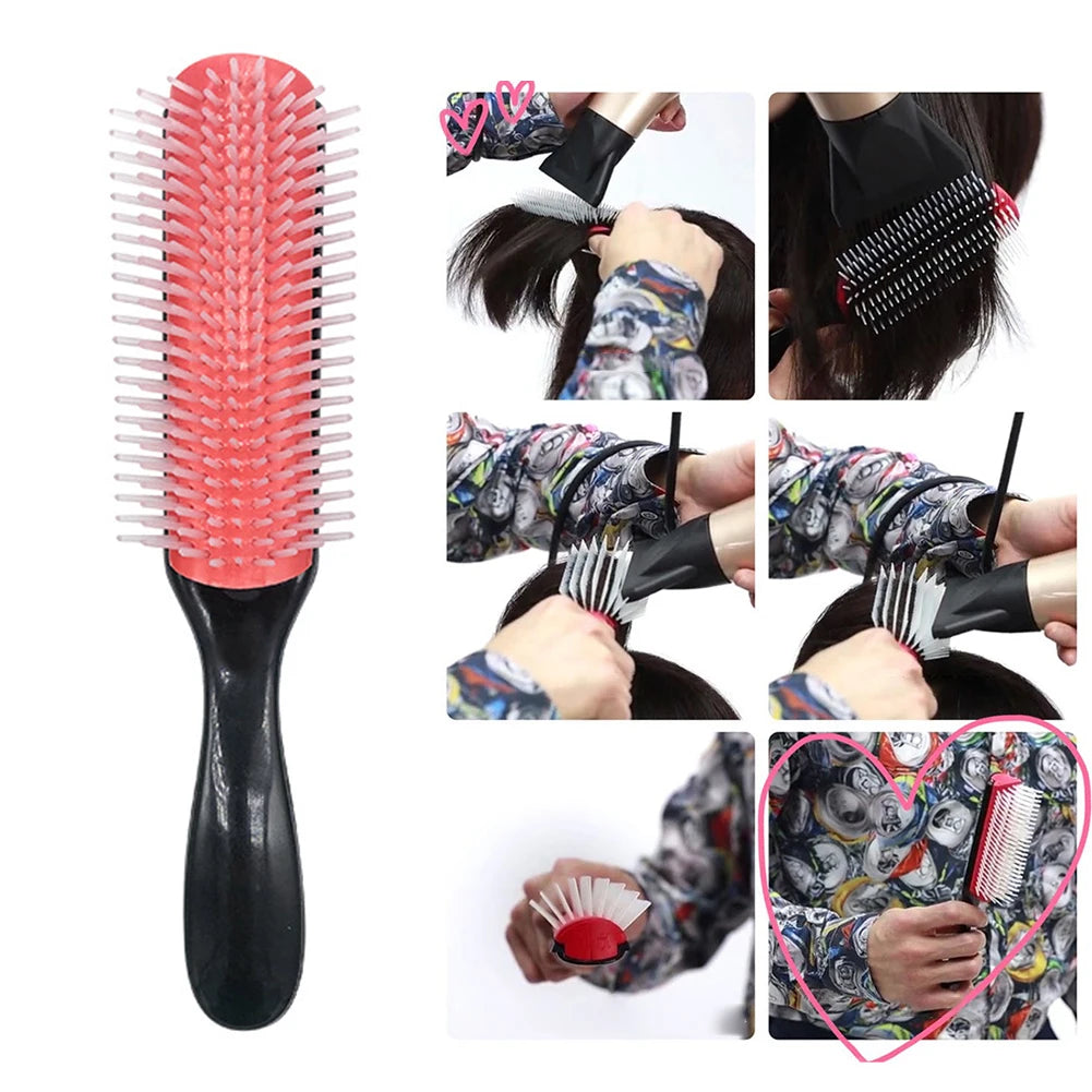 APWIKOGER 9-Row Detangling Hair Brush – Wet & Curly Hair Detangler with Scalp Massager