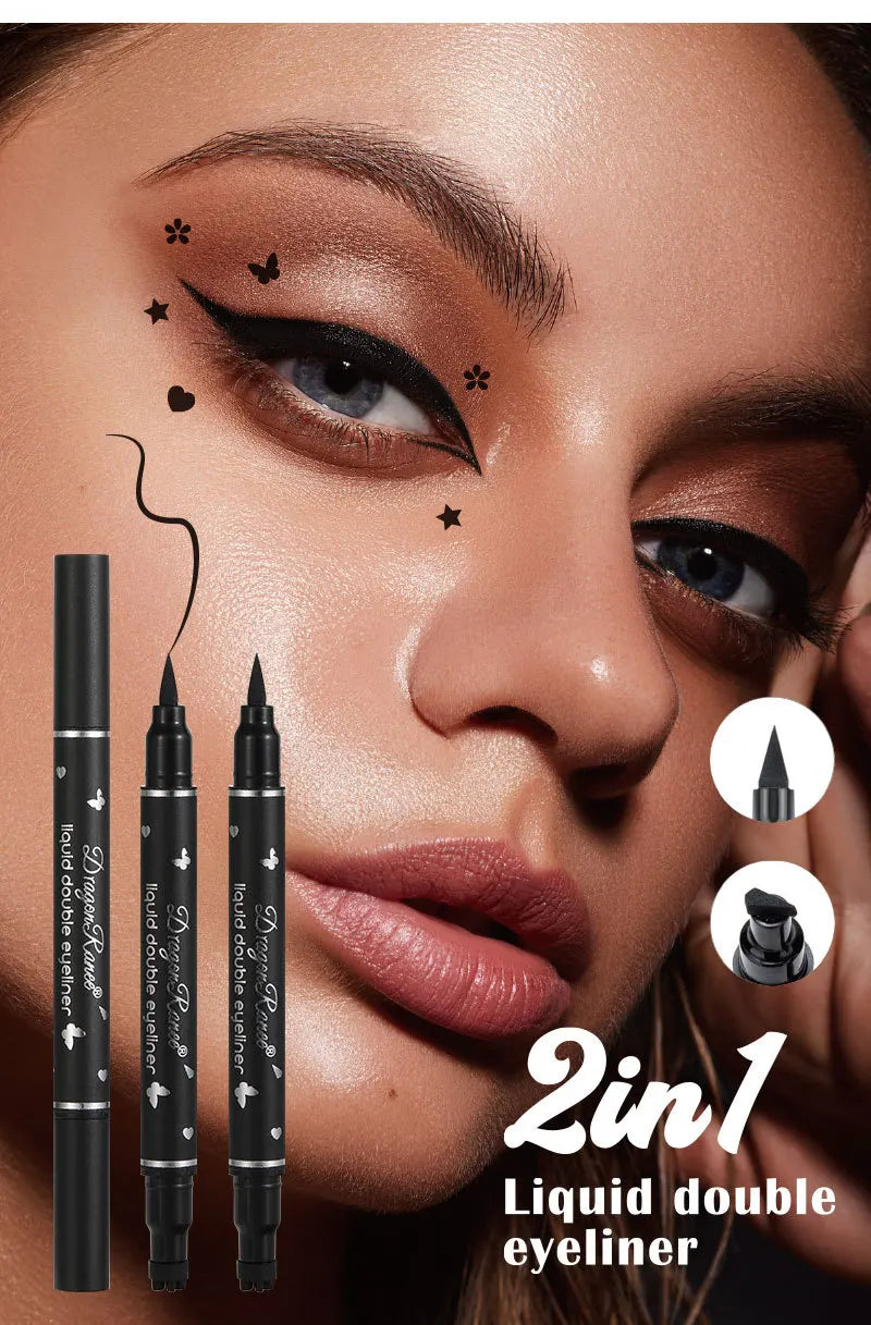 Dragon Ranee Double-Head Eyeliner with Star Stamp – Waterproof & Smudge-Proof (2.5g)