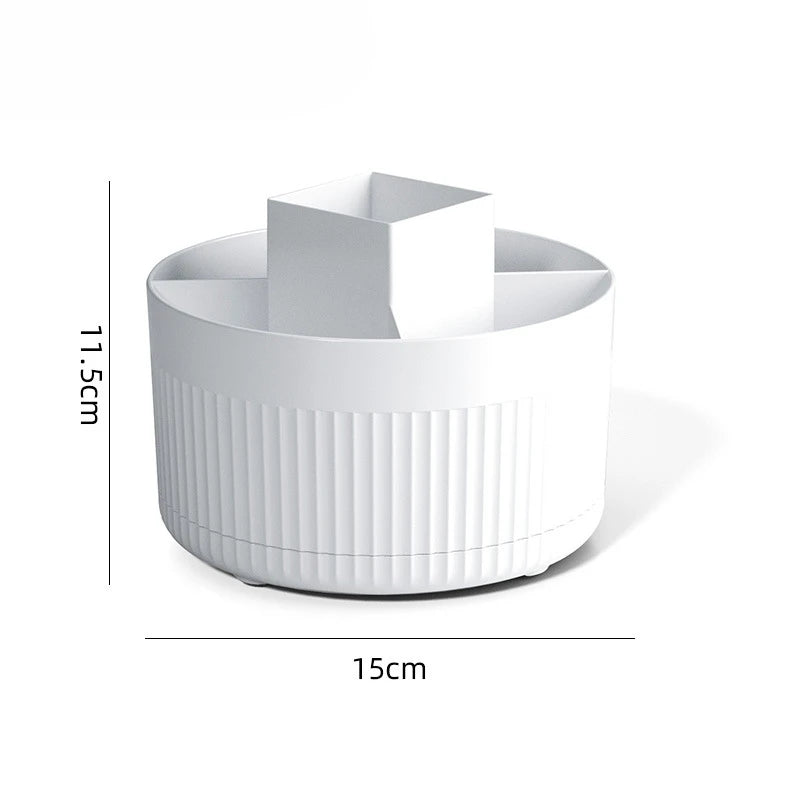 LuxuryGlow 360° Rotating Makeup Organizer Box — Desktop Cosmetic & Jewelry Holder