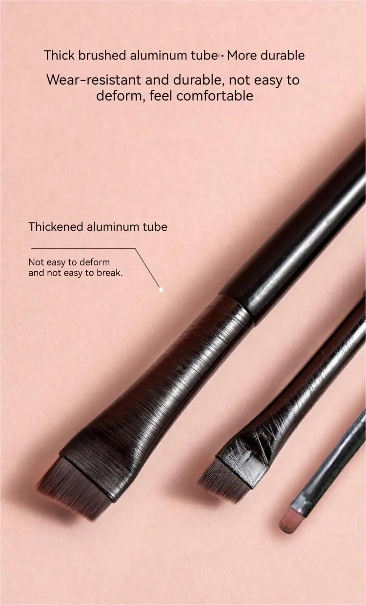 LuxuryGlow 3PCS Precision Eyeliner & Eyebrow Contour Brush Set – Soft Fiber Makeup Tools