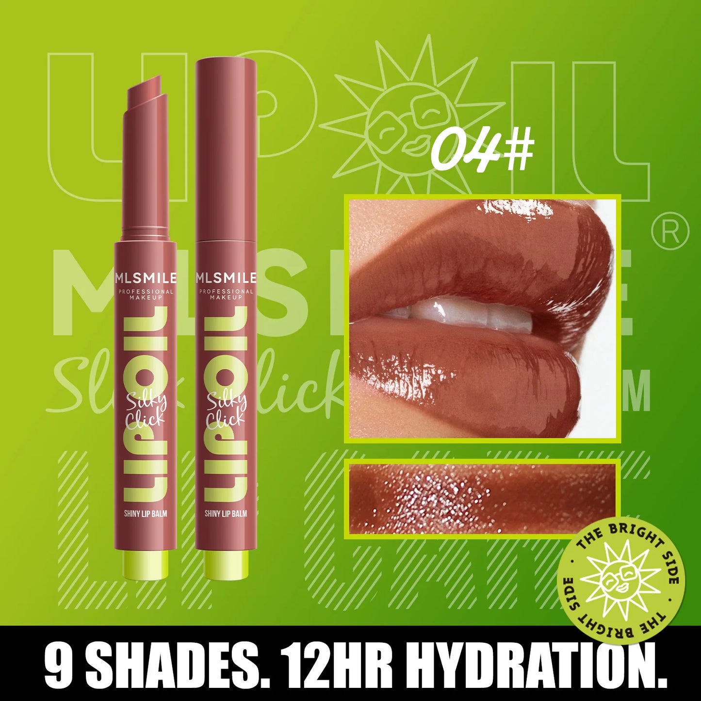 Brillo de labios MLSMILE Click: cuidado labial hidratante y duradero con brillo de espejo