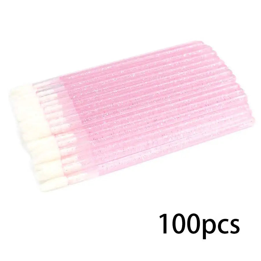 LuxuryGlow 100 Pcs Disposable Lip Applicators — Lint-Free Lipstick Tester Wands