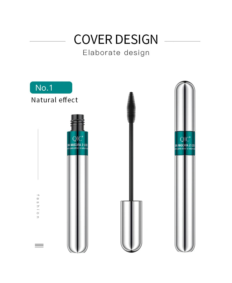 QIC 2-in-1 Waterproof Silk Fiber Mascara for Eyelash Extension – Lengthening & Volumizing