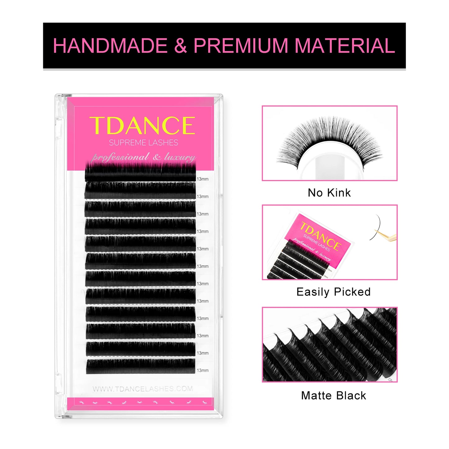 TDANCE Faux Mink Lash Extensions – Soft, Professional Individual Trays C60