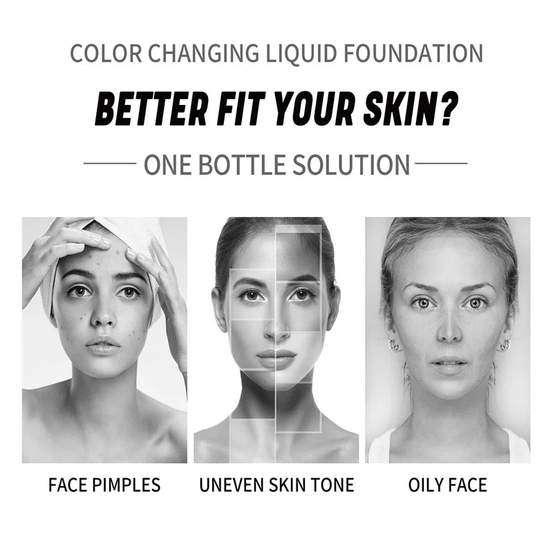 QIC Magic Color Changing Foundation – Long-Lasting, Hydrating, Matte Finish
