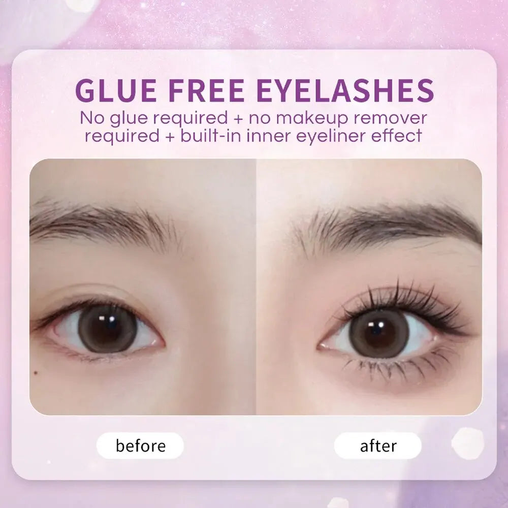 LuxuryGlow Glue-Free Fairy False Eyelashes | Easy Rebound & No-Removal Strip Lashes