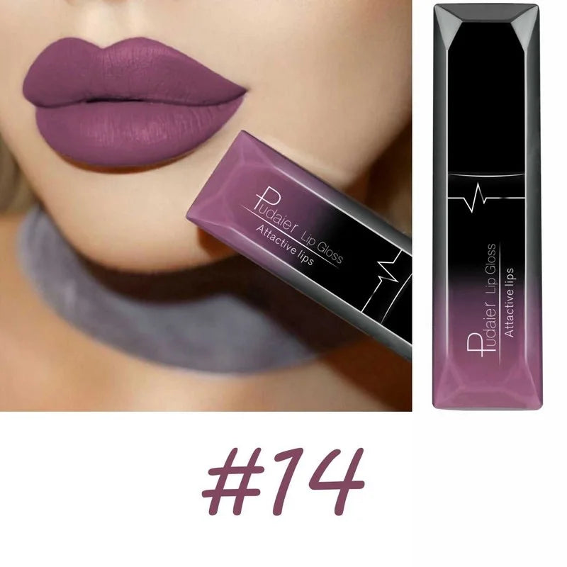 Lápiz labial líquido mate de larga duración LuxuryGlow de 17 colores: crema labial resistente a las manchas