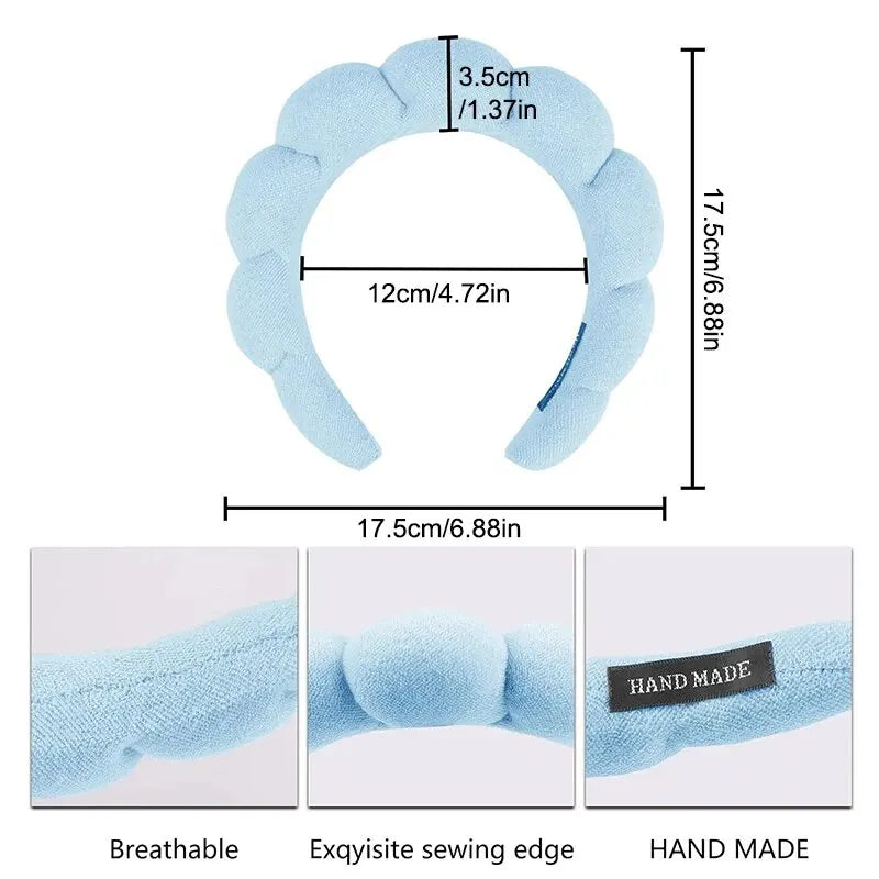 LuxuryGlow Soft Cloud Hair Band Set – 3pcs Fluffy Headbands for Makeup & Skincare