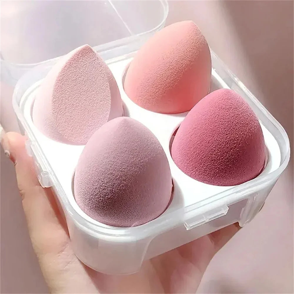 LuxuryGlow 4PCS Soft Makeup Sponge Blender Set – Flawless Foundation & Powder Puff