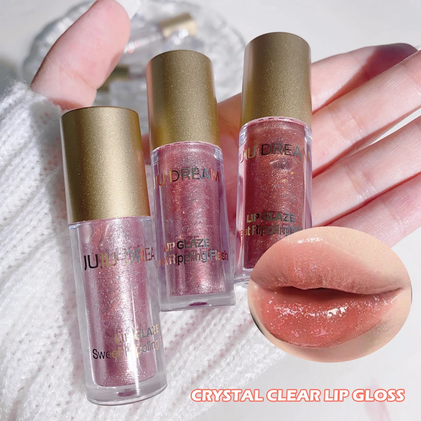 Brillo labial brillante JUJU Dream Sweet: brillo de espejo y acabado hidratante