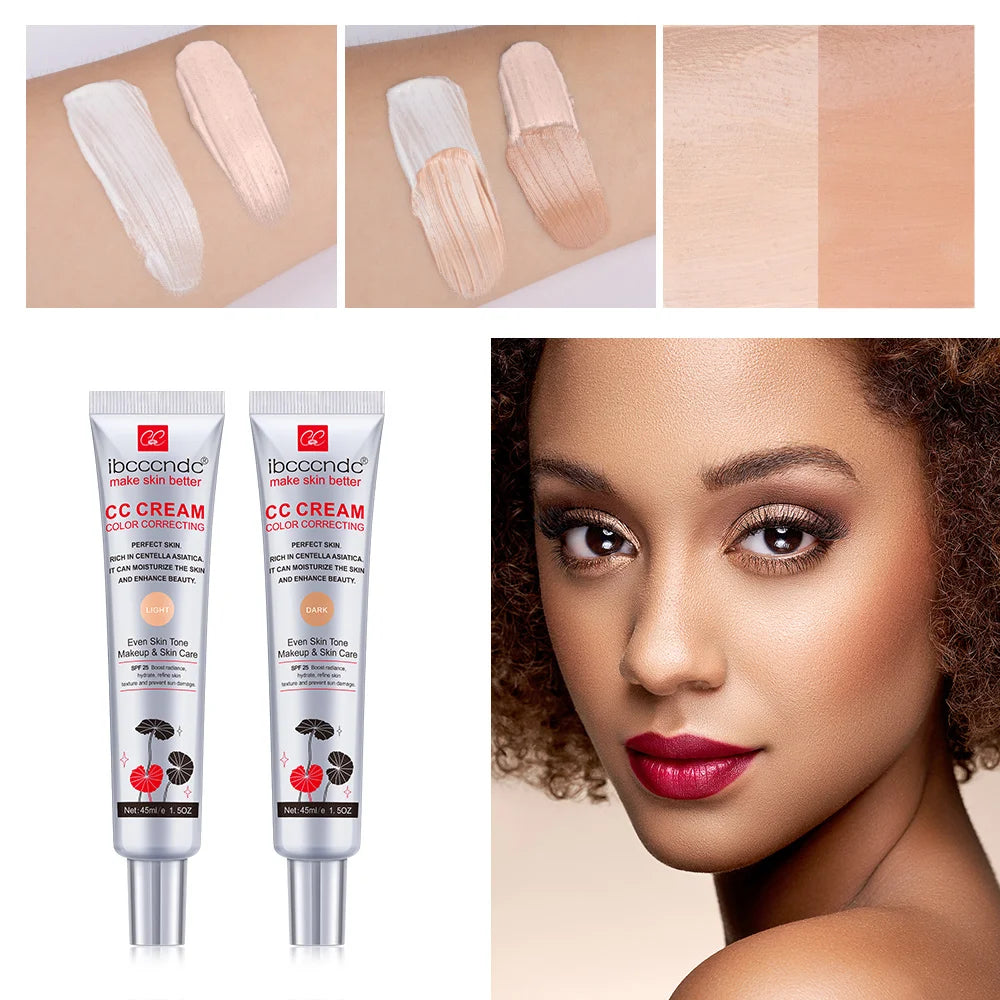 Crema CC correctora de color ibcccndc – Base de maquillaje reparadora y blanqueadora Centella de 45 ml